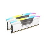 Corsair CMH32GX5M2B6000C40W 32GB 2x16GB VENGEANCERGB DDR5 Memory Kit 6000MHz Unbuffered 40-40-40-77 XMP 3.0 RGB LED 1.35V White