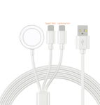 3 in 1 USB A Watch Charging Cable 3ft White