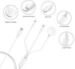 3 in 1 USB C Watch Charging Cable 3ft White