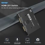 8K HDMI 2X1 Switch Blue indicator Light Two in andone out 8K@60Hz or 4K@120Hz resolution Black