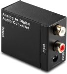 RCA Analog to Digital Optical Toslink Coaxial Audio Converter Adapter w/ Optical Cable Black