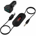 Aukey BT-F2 Car FM Audio Transmitter Car Kit3.5mm 2-USB port AiPower car charger included