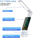 Folding 15W LED Desk Lamp with Wireless Charger White