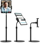 Adjustable Tablet&Phone Holder with increasing clip with 360deg Swivel-Black