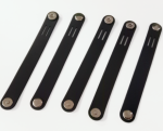 Magnetic Snap Silicone Cable Ties(5PCS) 130*15*1.5mm Black