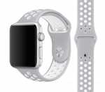Two Tone Silicone Apple Watch Sport Band 42/44/45mm Grey/White