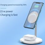 2 in 1 Magnetic 15W Wireless Charging Stand White