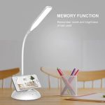 Adjustable Touch Control LED Desk Lamp with USBCharging Port White