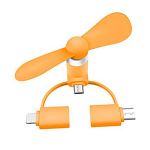 Lightning+USB-C+Micro USB Mini Fan Orange