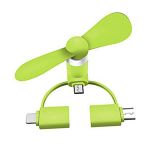 Lightning+USB-C+Micro USB Mini Fan Green