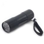 9 Led Mini Handheld Torch UV Light Black(Requires 3xAAA Batteries)