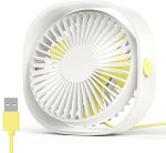 Upgraded Small Personal USB Desk Cooling Fan3 Speeds White