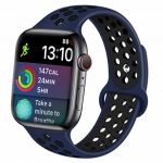 Two Tone Silicone Strap for Apple Watch 42mm & 44mm Blue/Black