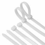 Nylon Cable Ties 2.3x60mm 100pcs White 2.5in
