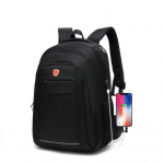 Waterproof Nylon Notebook Backpack fits for 17inlaptops Black