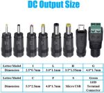 30W Universal AC/DC Adapter w/ 8 Selectable Adapter Tips Black 3V 4.5V 5V 6V 7.5V 9V 12V 2.1A Max