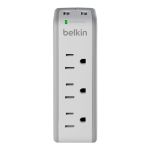 Belkin BST300 3 Outlet Mini Surge Protector 3x Outlets 2x USB-A