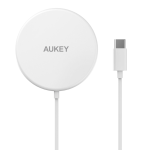 AUKEY LC-A1 2-in-1 USB-C Wireless Fast Charger 15W Qi-Compatible White