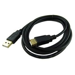 USB2.0 Cable A-A Type F/M Gold-plated 8in BlackExtension Cable