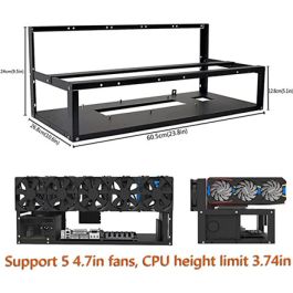 Cadre Minage GPU Aluminium – Rig Open Air Pour 6-8 Cartes Graphiques, Stabilité & Ventilation