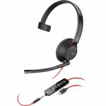 Poly Blackwire 5210 Monaural USB-C Headset +3.5mm Plug +USB-C/A Adapter - Microsoft Teams Certification - Mono - USB Type C  Mini-phone (3.5mm) - Wired - 32 Ohm - 20 Hz to 20 kHz - On-e
