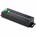 StarTech.com 10-Port Industrial USB 2.0 HUB  Rugged USB Hub w/ESD Level 4 Protection  DIN/Wall/Desk Mountable USB-A Hub  USB Expansion Hub - 10-port industrial USB 2.0 Hub is built with