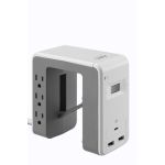 APC PE6U21W Desk Mount Power Station White U-Shaped Surge Protector with USB Ports (3) Desk Clamp 6 Outlet 1080 Joules