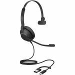 Jabra Evolve2 30 SE Headset - Mono - USB Type C  USB Type A - Wired - 20 Hz to 20 kHz - On-ear  Over-the-head - Monaural - Supra-aural - 4.92 ft Cable - MEMS Technology  Electret Conden