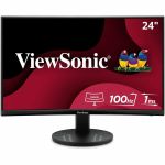 ViewSonic VA2416C 24 Inch Full HD 1080p Frameless Curved Monitor with Variable Refresh Rate  Eye Care  HDMI  and DisplayPort Inputs for Home and Office - 23.6in Viewable - Vertical Alig