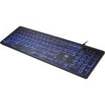 Adesso AKB-139EB Large Print Illuminated Desktop Keyboard - Cable Connectivity - USB Interface - 104 Key(s) - English (US)