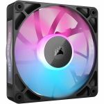 Corsair iCUE RX120 RGB Cooling Fan - 1 Pack - 4.72in Maximum Fan Diameter - 1 x Fan(s) - 73.50 CFM Maximum Airflow - 2100 rpm - Magnetic Dome Bearing - RGB LED - Black - 1 - Case  PC