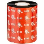 Zebra 5100 Resin Black Ribbon - Direct Thermal  Thermal Transfer - Black - 12 Pack