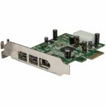 StarTech.com 3 Port 2b 1a LP 1394 PCI Express FireWire Card - Add 2 native FireWire 800 ports to your low profile/small form factor computer through a PCI Express expansion slot - pci e