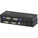 ATEN DVI Dual View KVM Extender-TAA Compliant - 1 Computer(s) - 1 Remote User(s) - 196.85 ft Range - WUXGA - 1920 x 1200 Maximum Video Resolution - 4 x Network (RJ-45) - 3 x USB - 4 x D