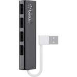 Belkin 4-Port Ultra-Slim Travel Hub - USB - External - 4 USB Port(s) - 4 USB 2.0 Port(s) - PC  Mac