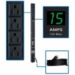 Eaton Tripp Lite Series 1.5kW Single-Phase Local Metered PDU  100-127V Outlets (8 5-15R)  5-15P  15 ft. (4.57 m) Cord  0U Vertical  24 in. - 0U Vertical Rackmount  Wall Mountable  Racew