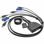 Eaton Tripp Lite Series 2-Port USB/VGA Cable KVM Switch with Cables and USB Peripheral Sharing - 2 Computer(s) - 1 Local User(s) - 0 Remote User(s) - 2048 x 1536 - 0 - 2 x USB1 x VGA -