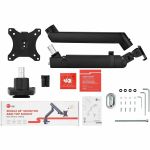 Aluminum Mechanical Spring Single Monitor Arm Mount - 17in to 32in - Max Load 17.6 lbs - Supports Up to 17.6lbs  C-clamp and Grommet  Detachable VESA Plate  Cable Management  Full-motio