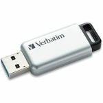 Verbatim 128GB Store 'n' Go Secure Pro USB 3.0 Flash Drive - 128 GB - USB 3.0 - Silver - 256-bit AES - Lifetime Warranty - 1 Each