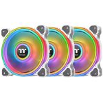 Thermaltake Riing Quad 12 RGB Radiator Fan TT Premium Edition 3 Pack - White - 3 Pack - 4.72in Maximum Fan Diameter - 3 x Fan(s) - 40.90 CFM Maximum Airflow - 1500 rpm - Hydraulic Beari