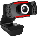 Adesso CyberTrack CyberTrack H3 Webcam - 1.3 Megapixel - 30 fps - Black  Red - USB 2.0 - 1280 x 720 Video - CMOS Sensor - Manual Focus - Microphone - For Computer  Notebook  Smart TV