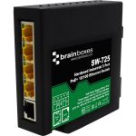 Brainboxes Hardened Industrial 5 Port PoE+ 10/100 Ethernet Switch - 5 Ports - Fast Ethernet - 10/100Base-T - 2 Layer Supported - 4 W Power Consumption - 90 W PoE Budget - Twisted Pair -