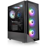 Thermaltake View 200 TG ARGB Mid Tower Chassis - Mid-tower - Black - SPCC  Tempered Glass - 4 x Bay - 0 - ATX  Mini ITX  Micro ATX Motherboard Supported - 6 x Fan(s) Supported - 2 x Int