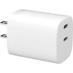 4XEM 35W Dual USB-C Charger - White - 1 Pack - 35 W - 120 V AC  230 V AC Input - 5 V DC/3 A  9 V DC  15 V DC  20 V DC Output - White - Compatible with iPhone 15 - iPhone 15 Plus + iPhon