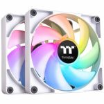 Thermaltake CT120 ARGB Sync PC Cooling Fan White (2-Fan Pack) - 2 Pack - 4.72in Maximum Fan Diameter - 2 x Fan(s) - 57.05 CFM Maximum Airflow - 2000 rpm - Hydraulic Bearing - 4 PIN PWM