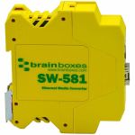 Brainboxes SW-581 Transceiver/Media Converter - 1 x Network (RJ-45) - Gigabit Ethernet - 1000Base-X - 1000 Mbit/s - 1 x Expansion Slots - SFP - 1 x SFP Slots - Power Supply - DIN Rail M