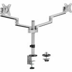 Rocstor Mounting Arm for LED Display  Monitor - Aluminum Silver - Landscape/Portrait - 2 Display(s) Supported - 32in Screen Support - 17.60 lb Load Capacity - VESA Mount Compatible - Al
