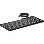 HP 400 Backlit Wired Keyboard (7N7C0AA) - Cable Connectivity - Full-size - USB Type A Interface - LED - 20 Hot Key(s) - Microphone Mute  Emoji  Language Switch Hot Key(s) - Windows 10