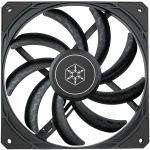 Silverstone SST-AS140B Air Slimmer 140 Enhanced Performance 140mm Slim Fan with Full-Range PWM and Shark Force Technology