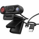 j5create JVU250 Webcam - 2 Megapixel - 30 fps - Black - USB Type A/USB Type C - 1 Each - Full HD - 1920 x 1080 Video - CMOS Sensor - Auto/Manual - 83&deg; Angle - Tripod Mount  Clamp -